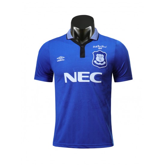 Camisola Everton Retro Equipamento Primeiro 1995 Manga Curta